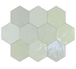 Wow Zellige Hexa 122083 Mint Зеленая Глазурованная Настенная плитка 10,8х12,4 см