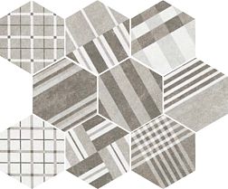 Equipe Hexatile 22101 Cement Geo Grey Декор 17,5x20 см