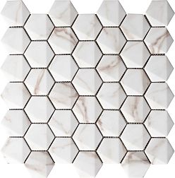 Grespania Marmorea Hexagonal Calacata Мозаика 30х30 см