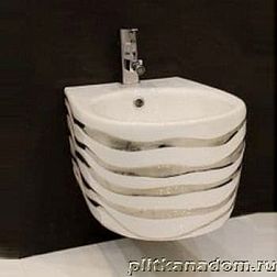Ceramica Ala Wave 23BDSM Биде подвесное, декор волна Platin 90