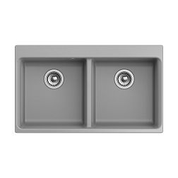 Кухонная мойка Rivelato Axel 90-2D 2-чаш 860*510 серый металлик (кварц).арт.X-90-2D серый металлик