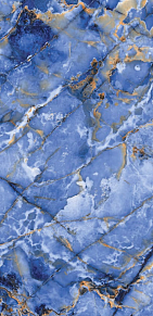 Flavour Granito Blue Pearl Onyx High Glossy Синий Полированный Керамогранит 60x120 см