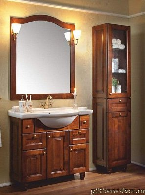 ЭкоМебель Royal Комплект мебели для ванных комнат Royal-1 Lux1 (тумба с умывальником 90, зеркало в раме)