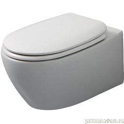 White Ceramic Basic, подвесной безободковый унитаз c крепежом, 50x36x26h см, кофейный матовый