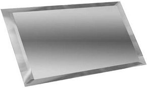 Компания ДСТ Зеркальная плитка ПЗС1-01 Прямоугольная серебряная плитка с фацетом 10 мм 12х24 см