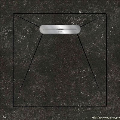 Aquanit Envelope Душевой поддон из керамогранита, цвет Belgium Stone Siyah, 90х90