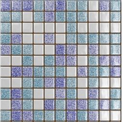 MVAPrintMosaic Мозаика стеклянная с напылением 25ST-S152 Синий + Голубой + Белый 31,5х31,5 см