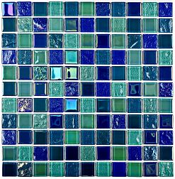 Bonaparte Мозаика стеклянная Bondi Breeze-25 Зеленая 30х30 (2,5х2,5) см