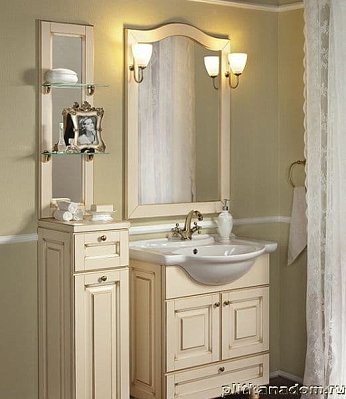 ЭкоМебель Royal Комплект мебели для ванных комнат Royal-2 Light2 (тумба с умывальником 80, зеркало в раме)