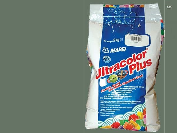 Mapei Ultracolor Plus №  260 затирочная смесь (Оливковый) 5 кг
