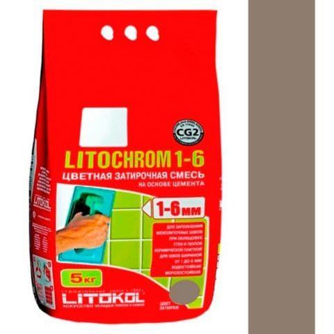 Litokol Затирочная смесь Litochrom 1-6 С.80 коричневый-карамель алюм.мешок 5 кг
