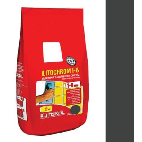 Litokol Затирочная смесь Litochrom 1-6 С.470 черный алюм.мешок 2 кг