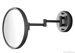 Gedy Sarah, настенное круглое косметическое зеркало (3x) с LED подсветкой (прямое подключение), черный матовый, 2100(14)