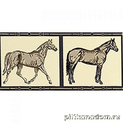Petracers Grand Elegance B Hor 02 Horses su crema Декор 10х20