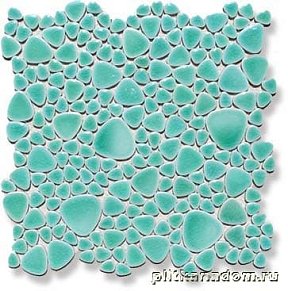 Giaretta Мозаика глазур. Морские камешки Frozen Jade на бумаге 26,6х26,6 см