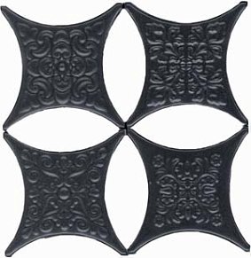 Hispania Ceramica Estrella Set Core Negro (4pzs) Вставка 6,7х6,7 см