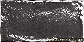 Equipe Altea Black Черная Глянцевая Настенная плитка 7,5x15 см