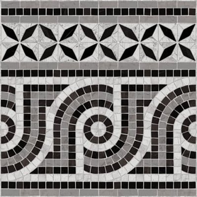 Vives Via Appia Cenefa Nola Negro Декор 43,5x43,5 см