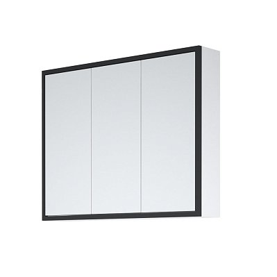 Corozo Айрон SD-00000409 Зеркало-шкаф 90, черно-белый