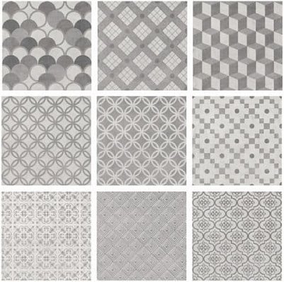 Керама Марацци Карнаби-стрит 1576 T Настенная плитка орнамент серый 20,1х20,1 см