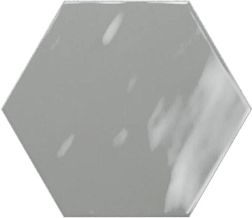 Ribesalbes Geometry Hex Grey Glossy Серая Глянцевая Настенная плитка 15х17,3 см