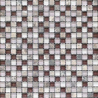 Bertini Mosaic Мозаика Миксы из стекла Dark imperador-choco-lila glass Мозаика 1,5х1,5 сетка 30,5х30,5