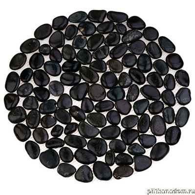 Sekitei Каменная мозаика MS00-3M Галька чёрная на круге 30х30