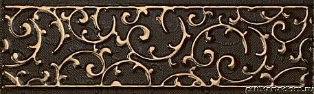 LB-Ceramics Анастасия 1502-0605 Бордюр орнамент коричневый 7,5х25