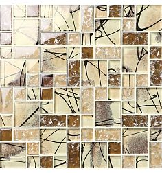 Decor-mosaic Фантазия MDF-52 Мозаика (стекло) 2,3х2,3-2,3х4,8-4,8х4,8 30х30 см
