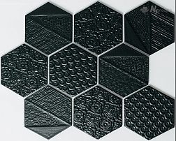 NS-Mosaic Rustic series R-330 Керамика Матовая Черная Мозаика 25,6х29,55 (9,5х11) см