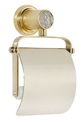Boheme Royal Crystal 10921-G-B Держатель для туалетной бумаги с крышкой, золото с черными кристаллами