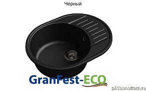 GranFest Eco-58 Композитная кухонная мойка 62х48, черный