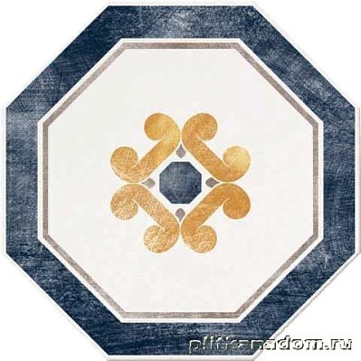Serenissima Cir Via Emilia Ottagona Lato 10 Bianco-Blu Декор 24х24