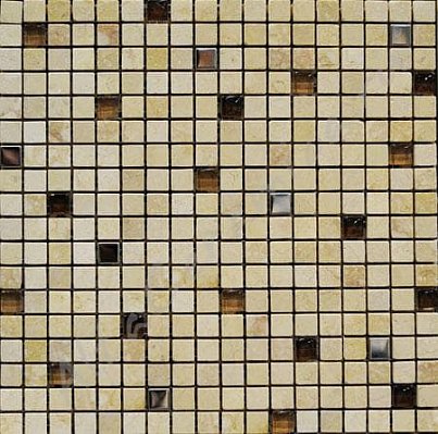 Bertini Mosaic Мозаика Миксы из мрамора Egyption Yellow-Glass-Steel Мозаика 1,5х1,5 сетка 30,5х30,5
