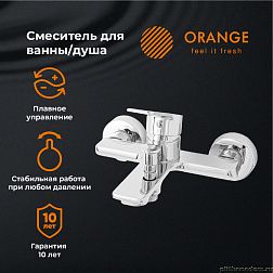 Orange Flat M12-100cr Смеситель для ванны/душа