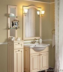 ЭкоМебель Royal Комплект мебели для ванных комнат Royal-3 Lux1 (тумба с умывальником 70, зеркало в раме)