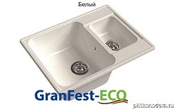 GranFest Eco-09 Композитная кухонная мойка 62х48,белый