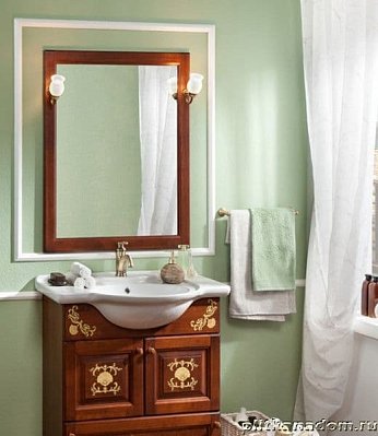 ЭкоМебель Royal Комплект мебели для ванных комнат Royal-2 Light1 (тумба с умывальником 80, зеркало в раме)