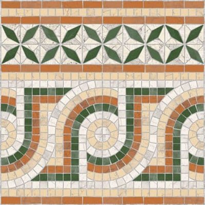 Vives Via Appia Cenefa Nola Verde Декор 43,5x43,5 см