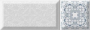 Absolut Keramika Provenzal Deco Blanko Mix 8 Белая Глянцевая Настенная плитка 10х30 см