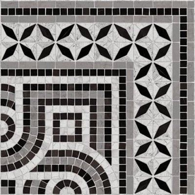 Vives Via Appia Cantonera Paxos Negro Декор 43,5x43,5 см