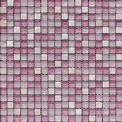 Bertini Mosaic Мозаика Миксы из стекла Rose stone-lila glass Мозаика 1,5х1,5 сетка 30,5х30,5