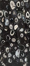 Zodiac Ceramica Agate Black Polished Черный Полированный Керамогранит 120x260 см