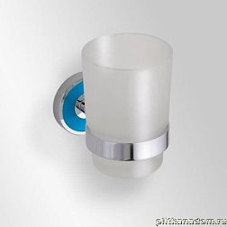 Bemeta Trend-i 104110018d Одиночный держатель стакана с матовым стеклом, светло-синяя основа