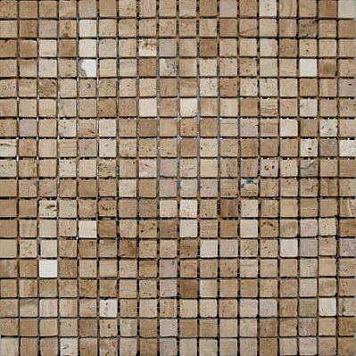 Bertini Mosaic Мозаика из мрамора Iran Travertine Мозаика 1,5х1,5 сетка 30,5х30,5