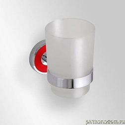 Bemeta Trend-i 104110018c Одиночный держатель стакана с матовым стеклом, красная основа