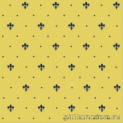 Petracers Grand Elegance GL11-12 Giglio Blu su giallo ocra Настенная плитка 20x20