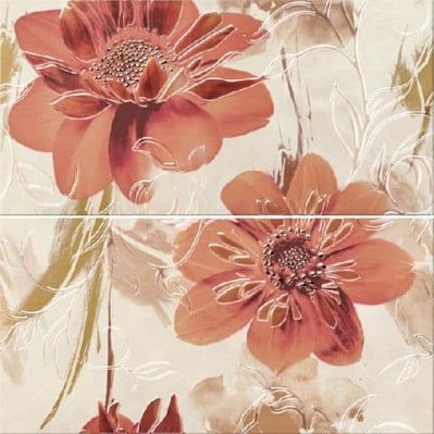 Opoczno Lazio Beige Flower Панно (из 2х пл) 58,3х59,3