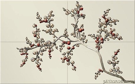 Cerrol Burgund krem bonsai Панно (4 элемента) 50x80