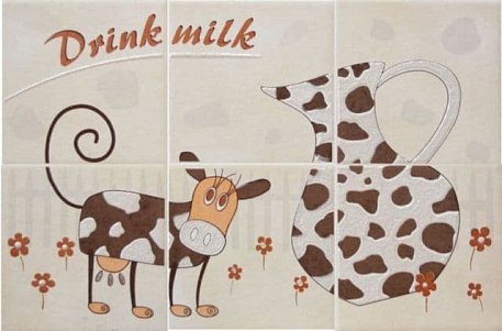 Victoria Ceramica Mallorca-animals Milka beige kompozycja Панно 30х20  (1)